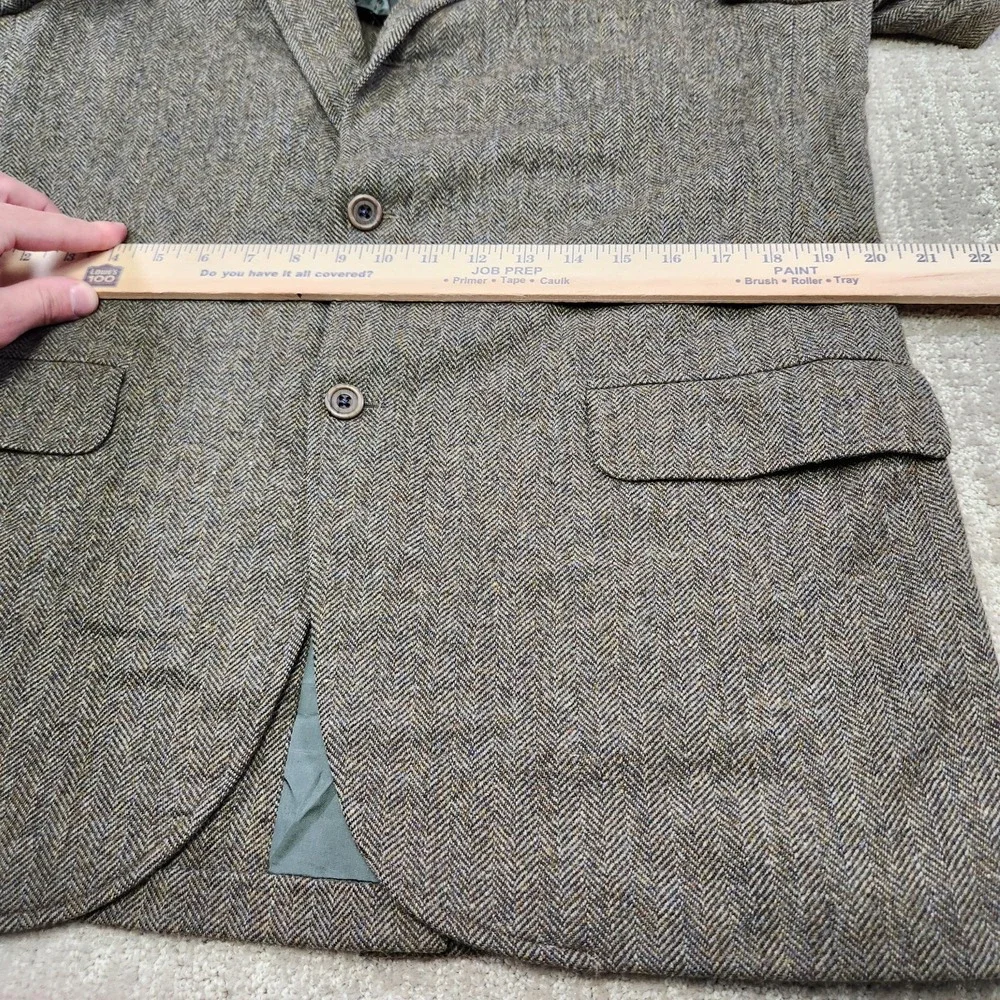 Vintage Herringbone Tweed Blazer Men 42r Racquet Club Virgin Wool Sport Coat USA